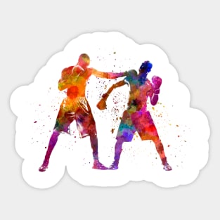 Boxer fight in watercolor Sticker